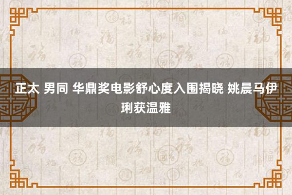 正太 男同 华鼎奖电影舒心度入围揭晓 姚晨马伊琍获温雅