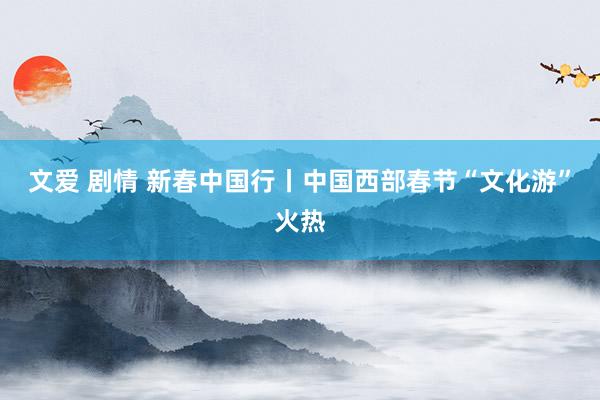 文爱 剧情 新春中国行丨中国西部春节“文化游”火热
