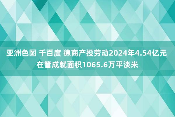 亚洲色图 千百度 德商产投劳动2024年4.54亿元 在管成就面积1065.6万平淡米