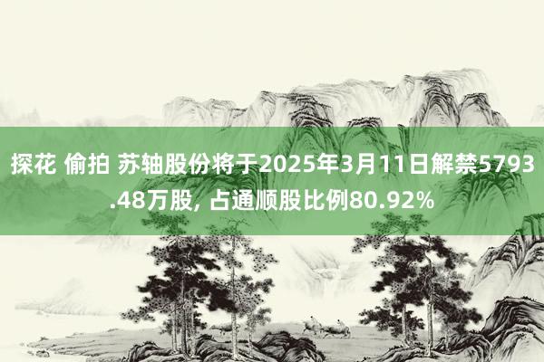探花 偷拍 苏轴股份将于2025年3月11日解禁5793.48万股， 占通顺股比例80.92%