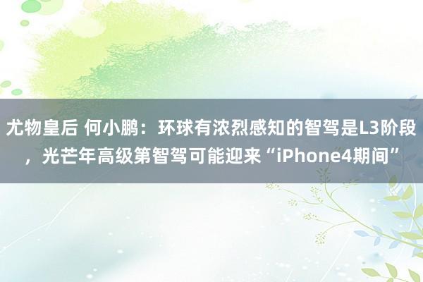 尤物皇后 何小鹏：环球有浓烈感知的智驾是L3阶段，光芒年高级第智驾可能迎来“iPhone4期间”
